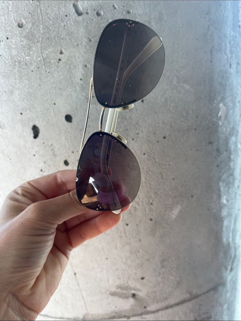 kate spade Gold Metal Aviator Sunglasses with Dark Gray Lenses